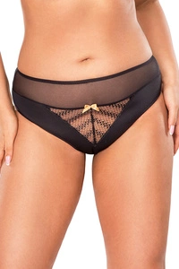 Vivisence Dame Slip Spitze Tüll Klassisch Hoher Bund Unterhose 1053W, schwarz