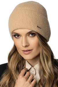 Vivisence Damen Mütze Winter Weich Strickmütze Umschlag-Saum Innenfutter 7096, karamellfarben