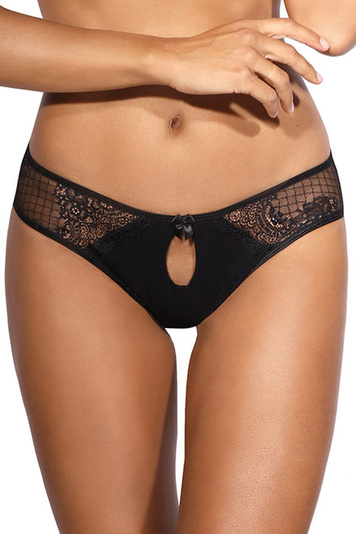 Axami Dame Slip Unterhose Dessous Spitze Bund Geblümt Schliefe Ausschnitt V-9853, 