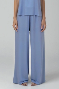 Vivisence Damen Pyjamahose Viskose Gummibund Komfort Für Die Nacht 2102, himmelblau
