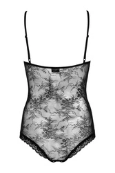 Obsessive Slevika teddy traumhafter Body für Damen, offener Schritt, regulierbare Träger, Top Qualität, Schwarz