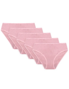 Vivisence Dame Slip Unterhose Klassisch Komfortabel Trendig Alltag Unterwäsche 4016, rosa Gummiband:rosa