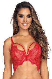 Axami Dame Halbkorsett Spitze Streifen sexy Träger Schleife V-9581,