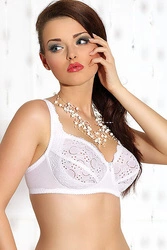 Jarpol 022 Soft BH Dame Unterwäsche Spitze bügellos regulierbar EU, weiß