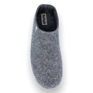 Vollsjö Herren Pantoffeln aus Filz Hausschuhe Hellgrau Filzschuhe für Männer, Klassisch und Gemütlich Freizeitschuhe Filzpantoffeln, Heimschuhe, Hergestellt in der EU, Hellgrau