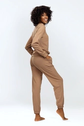 Dkaren Dame Homewear Set Bequem Musterlos Rundhlasausschnitt Komfortabel Wenezja,