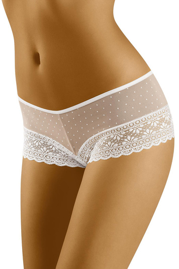 Wolbar Damen Shorts Spitze Netz Bund Unterwäsche Unterhose Bequem Elegant Getupft WB461, 