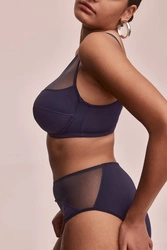 Alles Dame Soft-BH Netz Träger musterlos regulierbar  Havana 01, Dunkelblau