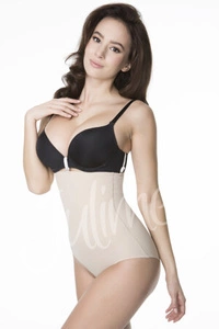 Julimex 251 Dame Miederslip hoher Bund Unterhose Shapewear, Beige