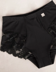 Wolbar Dame Slip Mit Hohem Bund Klassisch Elegant Netz Mesh Gummi Höschen Unterhose WB406, 