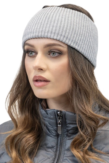 Vivisence Damen Stirnband Winter Geripptem Garn Perfekter Anpassung Optimalen 7092, hellgrau
