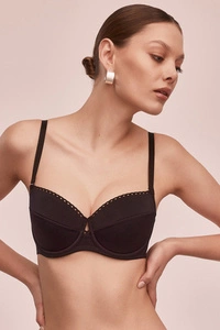 Alles Elena II U Bügel BH Dame Dessous gepolstert musterlos abnehmbar EU, Schwarz