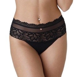 Wonderbra Dame Brazilian Slip Spitze Netz Tüll Ausgeschnitten Unterhose WB000B2E, Schwarz
