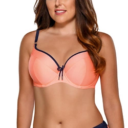 Ava SK-64 Bikini Oberteil Dame Bademode Seitenstäbchen musterlos regulierbar Neon Setteil EU, Hellorange