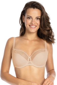 Gaia Dame halbversteifter BH Stickerei Träger Schleife Geblümt 1059 Ursula , Beige