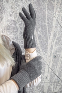 VIVISENCE Damen Winter Handschuhe aus Wolle Ideal für Kaltes Wetter 7201, dunkelgrau