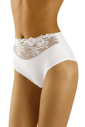 Wolbar Damen Slips Panties Höschen Hohe Taille Slips Hoher Taillenslip, Bauchkontrolle Spitzenhöschen Hohe Taille Unterhosen WB415, weiß