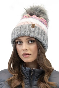 Vivisence Damen Bommelmütze Winter Bommel Wärmendem Garn Antistatischer 7099,