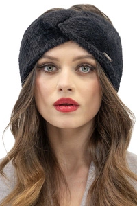 Vivisence Stirnband Damen Flauschig Gefüttert Verkreuzt Warm Herbst Winter 7093, schwarz