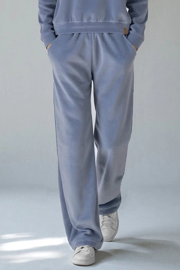 Vivisence Damen Velour Jogginghose Mit Geradem Bein Und Elastischem Bund Bequeme Freizeithose Für Zuhause Sport Und Alltag 9105, 