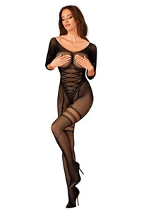 Obsessive Dame Bodystocking Reizwäsche Sexy Netz Durchsichtig Verführerisch Gemustert G329 , Schwarz