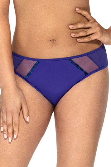 Ava Dame Slip musterlos Unterhose Tüllnetz gummiband Bund  1923 Protea, Blau