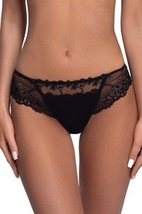 Ava 1030 Slips Damen Dessous Spitze geblümt normaler Bund Setteil EU, schwarz