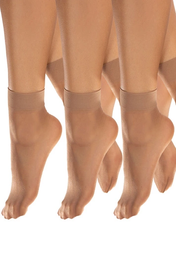 Vivisence Damen Söckchen Klassische 20 DEN 3Er-Pack Mit Unsichtbarer Zehenverstärkung Weich Und Bequem Breiter Rand Für Sicheren Halt Ohne Druck, daino
