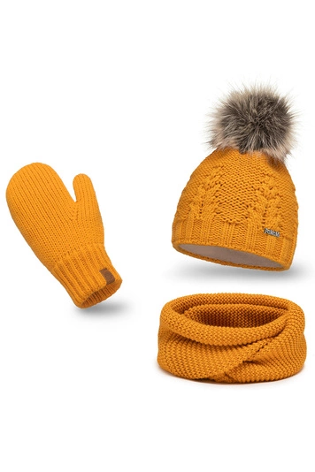Pamami Dame Winterset Warm Gemustert Bommel 17549+14603+20680, 