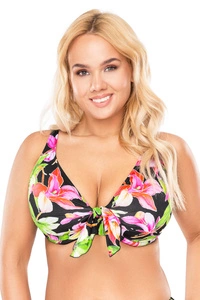 Vivisence Bikini Oberteil Damen Bügel Schleife Formend Stützfunktion 3203, pinke Blumen