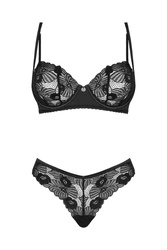 Obsessive Reizwäsche Set 2-teilig BH Slip Sexy Verführerisch Spitze Serena Love, Schwarz