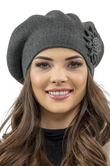 Vivisence Damen Baskenmütze Winter Herbst Warme Barette Zarter 7048, dunkelgrau