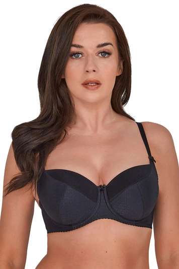 Gaia Damen Bügel BH gepolstert Dessous Unterwäsche regulierbar 281 Kate, Schwarz 2