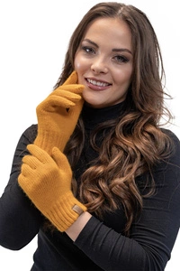 VIVISENCE Damen Winter Handschuhe Weichem und Warme Ideal für Kaltes Wetter 7014, honigfarben