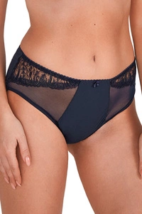 Gaia Dame Slip Unterhose Stickerei Netz Bund Klassisch Unterwäsche 1209P Naomi, Dunkelblau